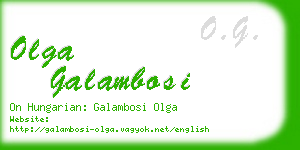 olga galambosi business card